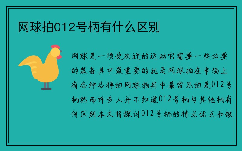 网球拍012号柄有什么区别